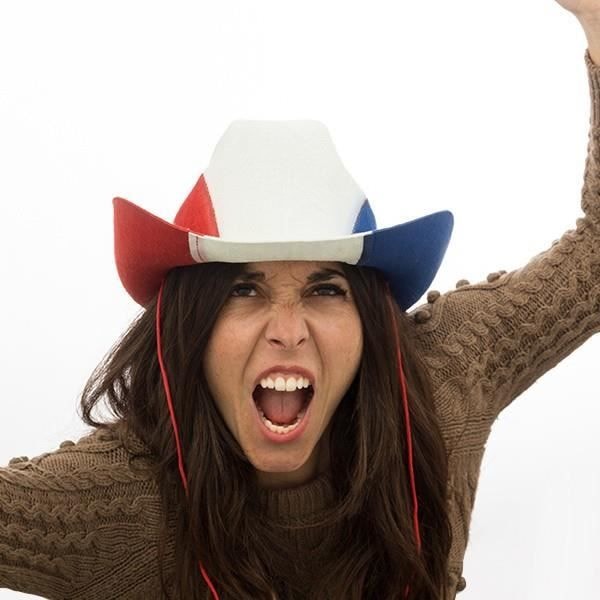 Cowboyhat - Frankrig - Flag - 100% Polyester - Unisex - Voksen