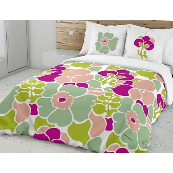 Duvetöverdrag - Devota & Lomba - Anemona - 220x220 cm - 100% Bomull - Grön