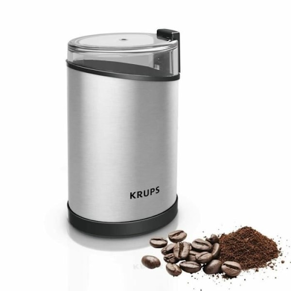 Krydderimølle - Krups - GX204D - Rustfrit stål - Kompatibel med malet kaffe - Lille elektrisk apparat Rustfrit stål