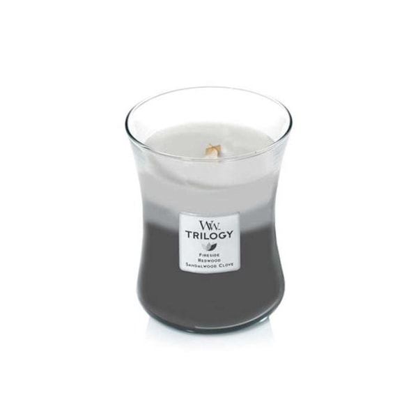 Bougie jarre - WOODWICK - Trilogy - Auringonpaistemies - Pluswick - 60h palamisaika
