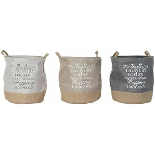 Förvaringskorg - HEMINREDNING - Set om 3 - Polyester - Flerfärgad - 39 x 39 x 41 cm Flerfärgad