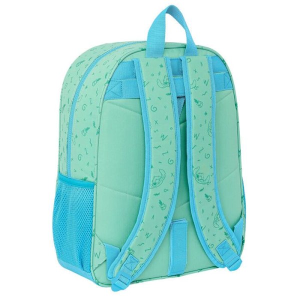 Reppu - Safta - Disney Stitch Aloha - Vihreä - 33x14x42cm - Muunneltava kärry grön