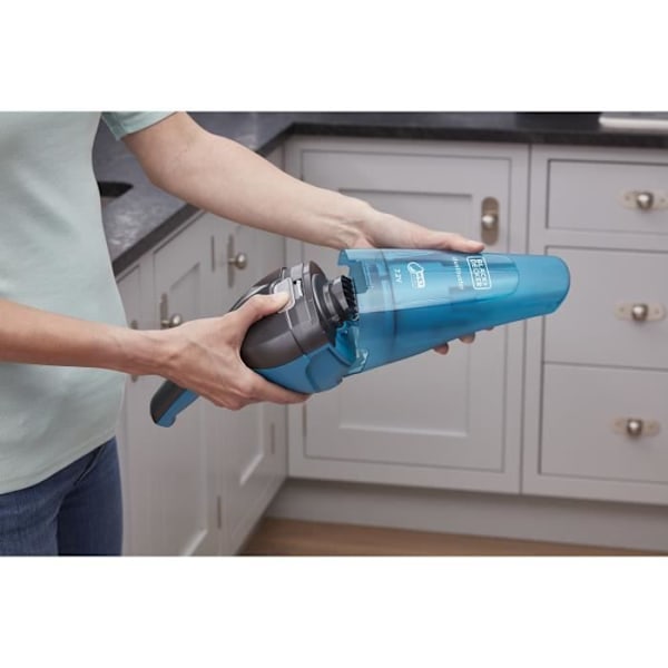 BLACK+DECKER WDC215WA-QW Dustbuster Lithium Vand og Støv 7.2V trådløs håndstøvsuger - Blå Gråblå