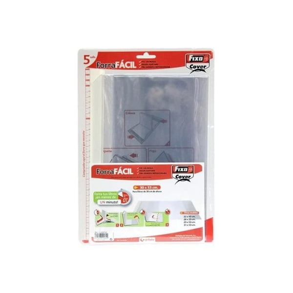 Grafoplas FIXO ForraFácil Notebook-omslag 290 x 530 mm genomskinligt (pack med 5)