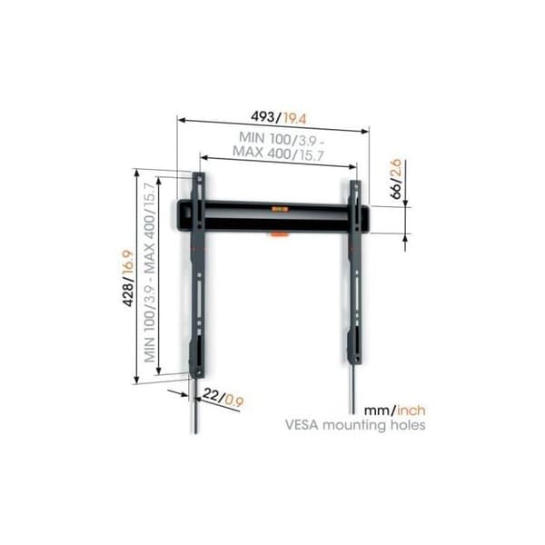 TV-montering - VOGEL'S - TWM3403 - Tiltbar - 50 kg - Sort