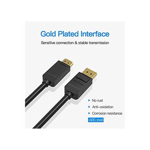 DisplayPort til HDMI-kabel - Vention - 2 m - Han til hun - Multifarvet - Computer - TV - Tablet