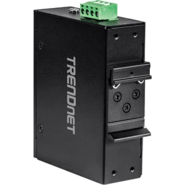 Industriel switch - TRENDnet - 182898 - 5 porte Gigabit PoE+ - DIN-skinne - Sort