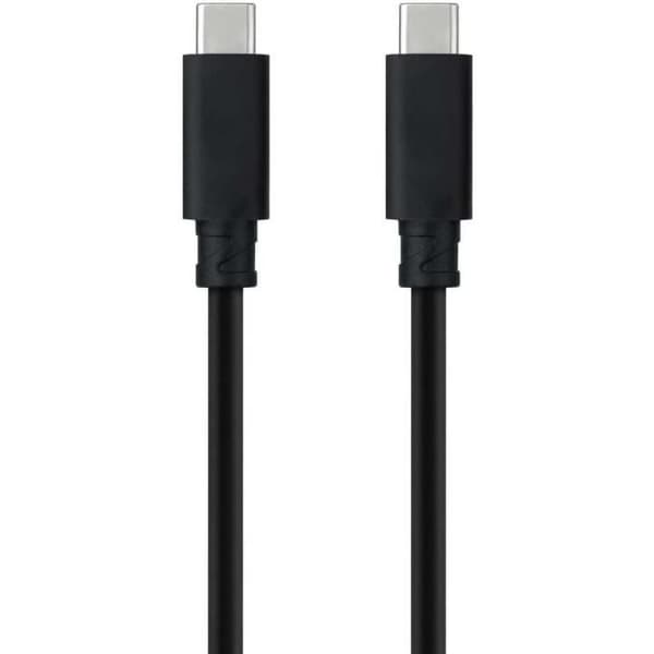 USB-kaapeli - NANOCABLE - 1,5 m - 10Gbps 5A - 4K-60Hz - USB-C Sort
