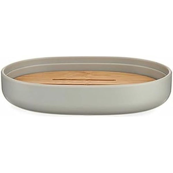 Saippua-astia - BERILO - Harmaa Ruskea - Bambu ja polypropeeni - 9,5 x 2,5 x 13 cm - 6 kpl Grå, brun