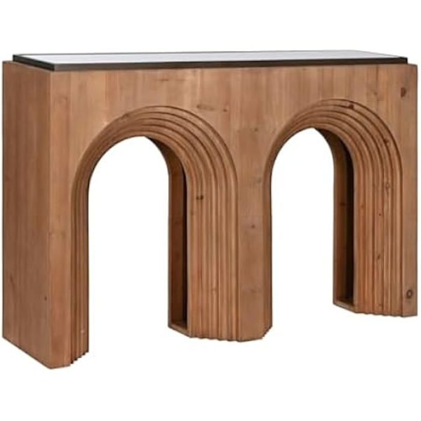 Konsoli - HOME ESPRIT - Monivärinen - Kuusilasi - 122 x 30 x 80 cm - Sisäänkäynnin kalusteet Flerfärgad