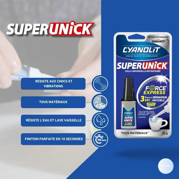 Korjausliima - CYANOLIT - Super unick instant pro - 20 g - Korkea kestävyys - Nopea kiinnitys