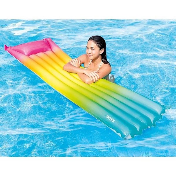Luftmadras - INTEX - Regnbue - 170 x 53 x 15 cm - 100 Kg - Indendørs Regnbåge