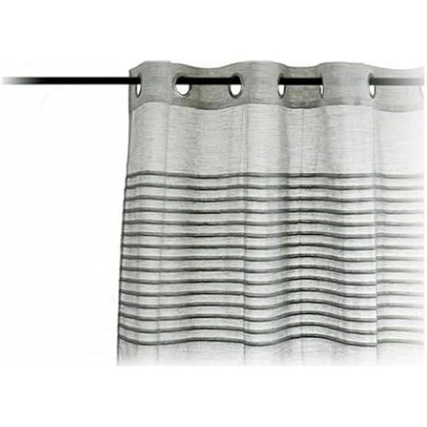 Gardiner - Presentdekor - Set om 6 - Ljusgrå - 140 x 260 cm - Öljetter - Modern design Flerfärgad