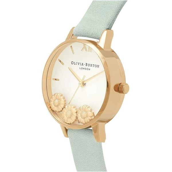 Ur - Olivia Burton - OB16CH17 - Hvid urskive - Ægte læderrem - Quartz 30mm Vitt guld