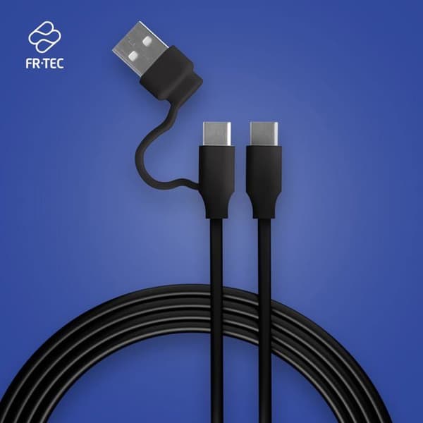 USB-C Play & Charge Kabel - FR-TEC - FT0042 - 3m - Kompatibel med PS5 - Dataoverførsel Sort