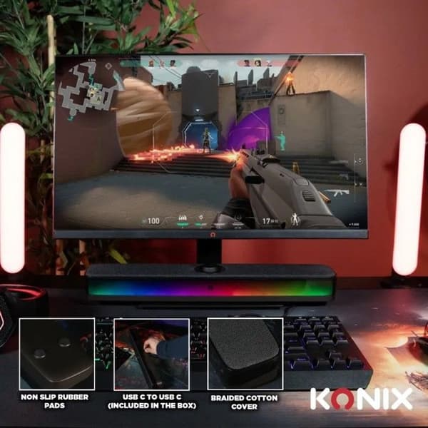 LED Soundbar Konix Gaming Kable til PC
