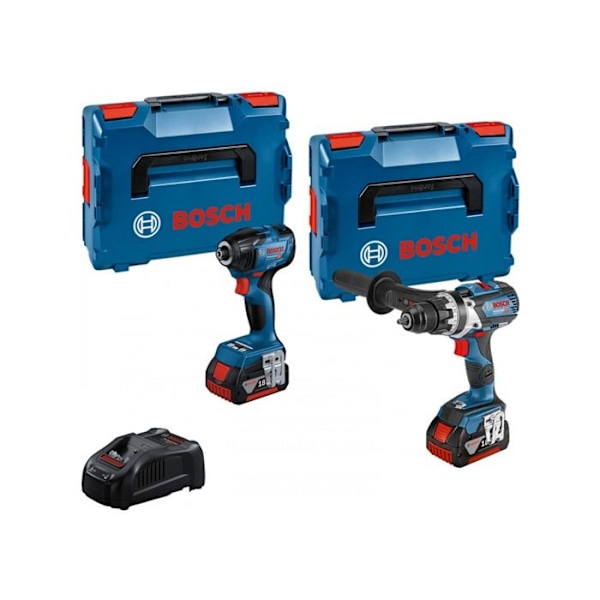 Combi-Kit 2 Verktyg 18V - Sladdlös Borrskruvdragare GSR 18V-110C + Sladdlös Skruvdragare GDR 18V-210C + 2 Batterier GBA 18V 5.0Ah + Blå