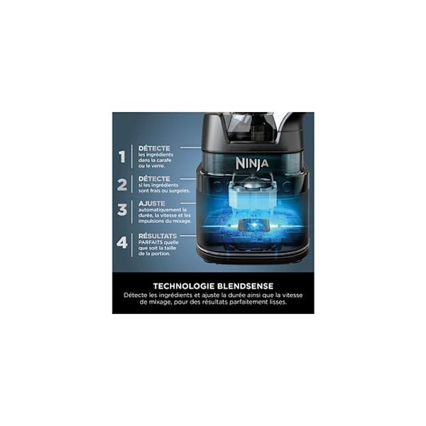 Ninja Detect Power Blender Pro 1200 W Blender - 2-in-1 - 2L - 15 tilaa - 10 nopeutta - Musta Svart