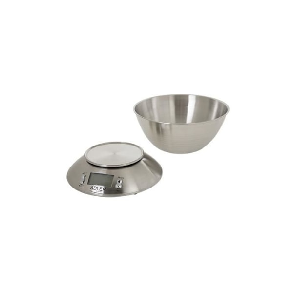 Køkkenvægt - Inox - 5 kg - Elektronisk - LCD-skærm - Tare-funktion Rostfritt stål