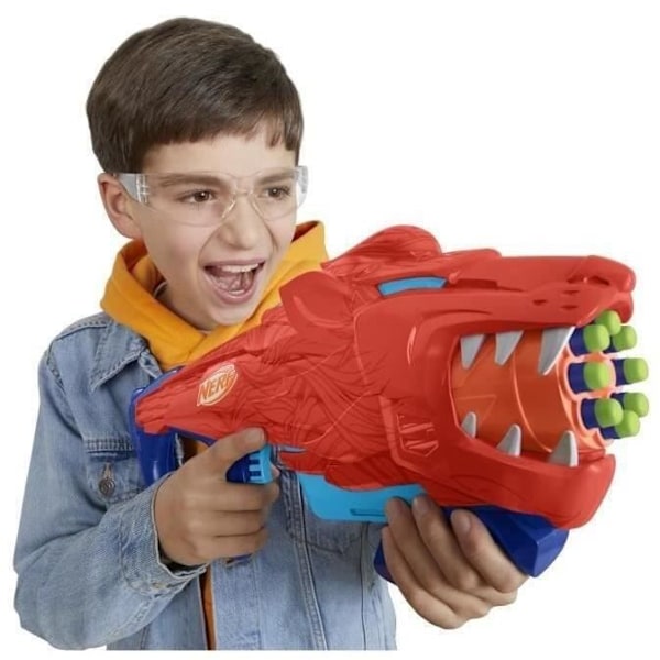 Nerf Junior Wild Lionfury, dartblaster, 16 Nerf Elite dart, fra 6 år og opefter Flerfärgad