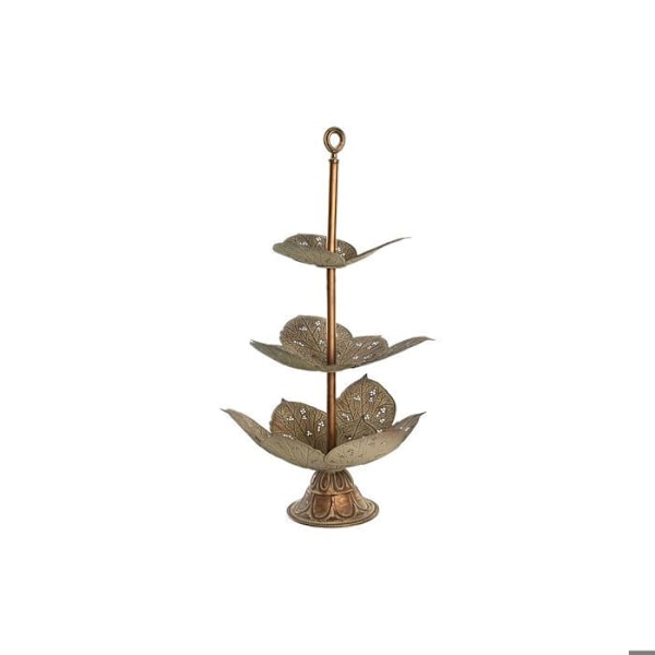 Hedelmäkori - DKD Home Decor - Metalli - Kulta - Kaksitasoinen tuki - 42x42x80 cm gyllene