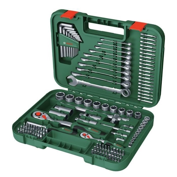 Bosch Käsityökalusetti Advanced 132 kpl (vaikeisiin kiinnitystehtäviin; avaimet/kuusiokoloavaimet/räikkä/ruuvimeisselit; tarvikkeet)
