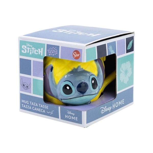 Muki - Disney - Ananas Stitch - Keltainen - 414 ml - Pyöreä Flerfärgad