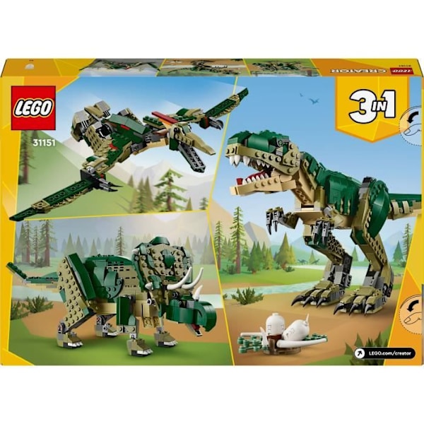 LEGO® Creator 31151 3-i-1 T-rex - Triceratops eller Pterodactyl Toy Dinosaur Flerfärgad