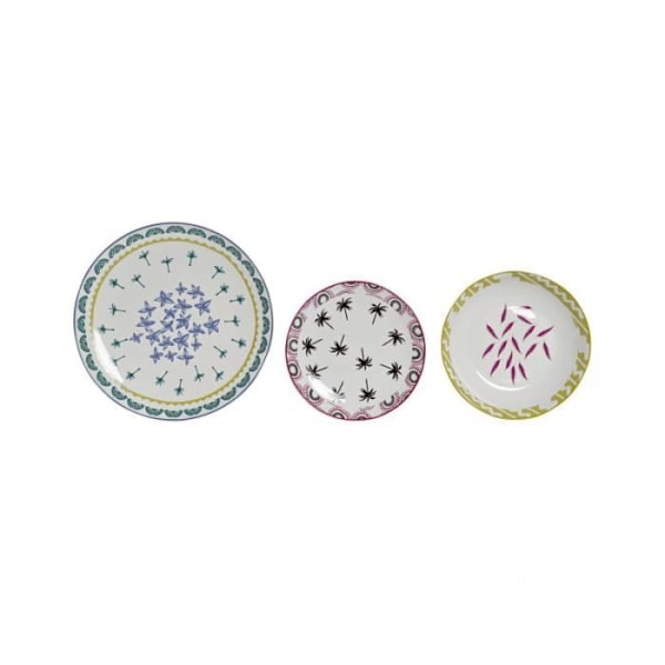 Spisesæt - DKD Home Decor - Afrikansk - Porcelæn - 18 dele - Tåler opvaskemaskine