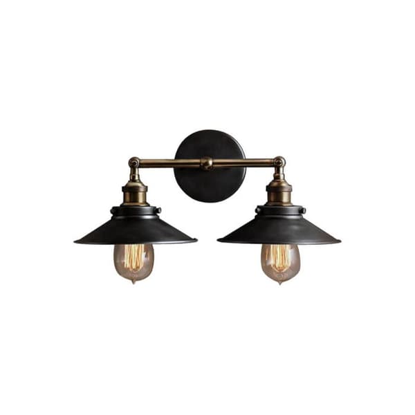 Væglampe Dobbelt EDM Vintage 60W E27 Svart