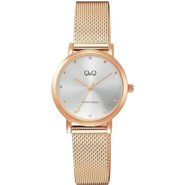 Dameur Kvinde - Q&Q - C35A-007PY - Analog-Digital - Rustfrit Stål - Guld gyllene