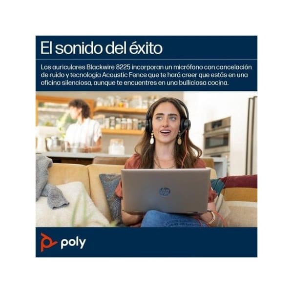 HP Poly Blackwire 8225 stereo USB-C kuulokkeet + USB-C/A-sovitin