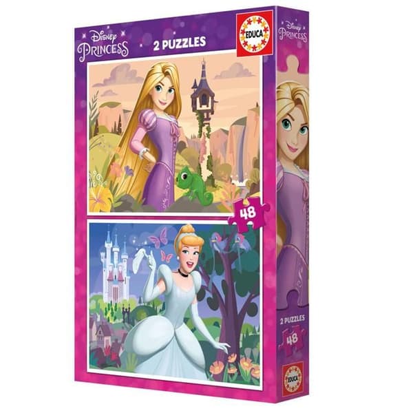 Puslespil 2 x 48 brikker: Disney