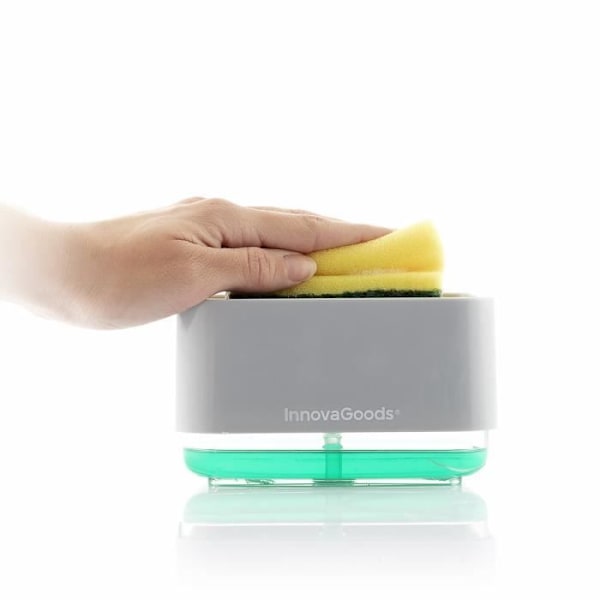 InnovaGoods 2 in 1 -saippua-annostelija PUSHOAP Harmaa ja vihreä
