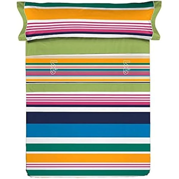 Bäddset - LOIS - Frida - Tryckt mönster - 50% bomull, 50% polyester - Kompatibel med madrasser på 25 till 30 cm Matchar mönstret på det översta lak