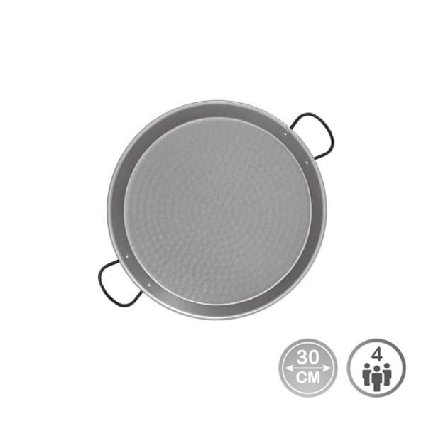 TRADITIONEL PAELLA PANDE I POLERET STÅL Ø30CM (4 PERSONER). VAELLO
