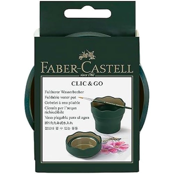 Vikbar vattenkopp - FABER-CASTELL - Clic & Go - Kompakt - Hållbar - Praktisk Grön