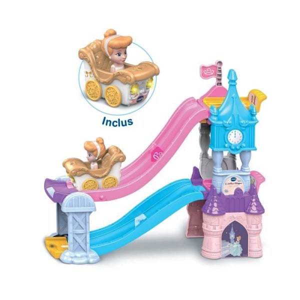 VTECH TUT TUT BOLIDIT DISNEY-PRINSESSAT - LINNA - TAIDETTAVA KELKKA (+ CINDERELLAN TAIDETTAVA HÄÄVAUNU) Flerfärgad