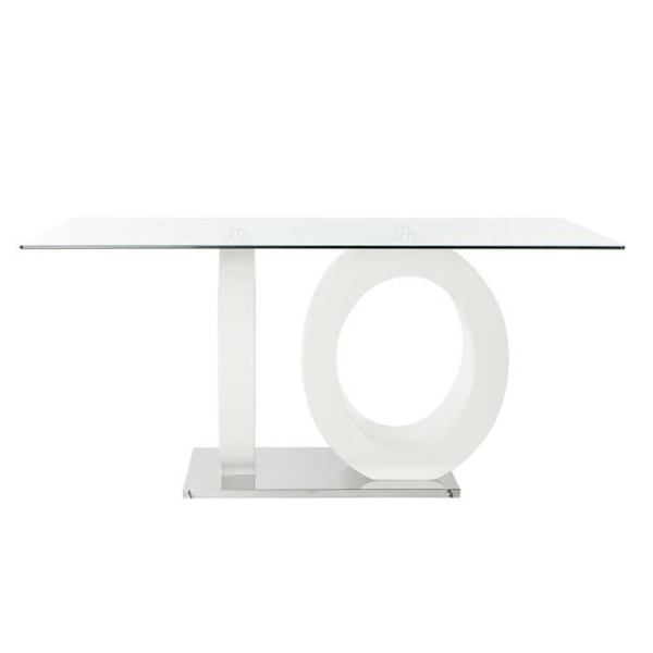 spisebord glas transparent hvid træ MDF (160 x 90 x 75 cm)