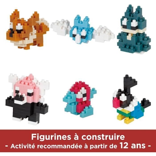6 hahmon tiilipakkaus - BANDAI - NANOBLOCK - Pokémon Normal-tyyppipaketti