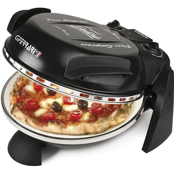 Delizia G3Ferrari Sort pizzaovn - 1200W - Temperatur op til 390°C - Ildfast sten - Timer