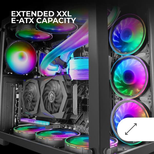 PC Kabinet - Mars Gaming - MCV3 - E-ATX - Dobbelt Glas - XXL Kapacitet