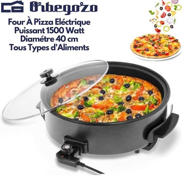 Elektrisk pizzagrill - Orbegozo - PZ-8100 - 1500W - Diameter 40 cm - Svart