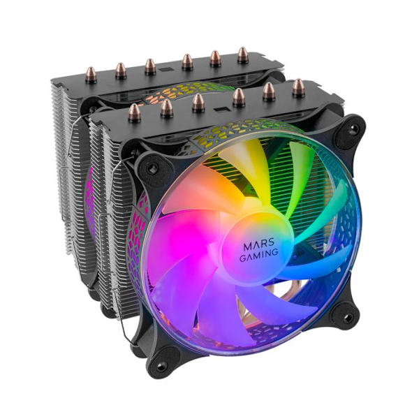 Ventilator til processor - Mars Gaming - MCPU-XT RGB - Sort - 12 cm - Dobbelt ARGB stille tour