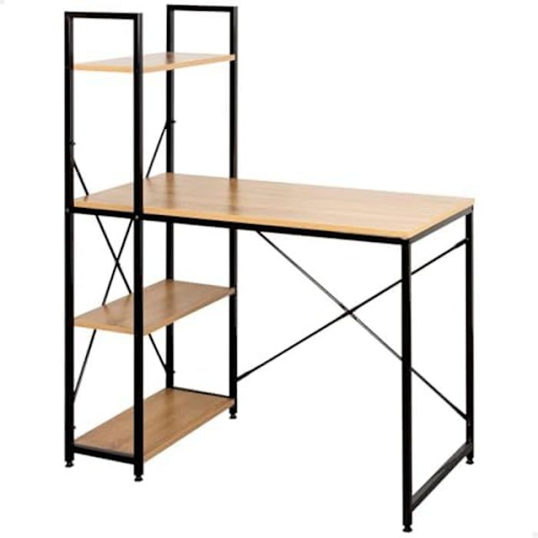 Bureau - AKTIVE - 18420 Max Home - 120 x 64 cm - 3 hylder - Struktur i sort stål Svart