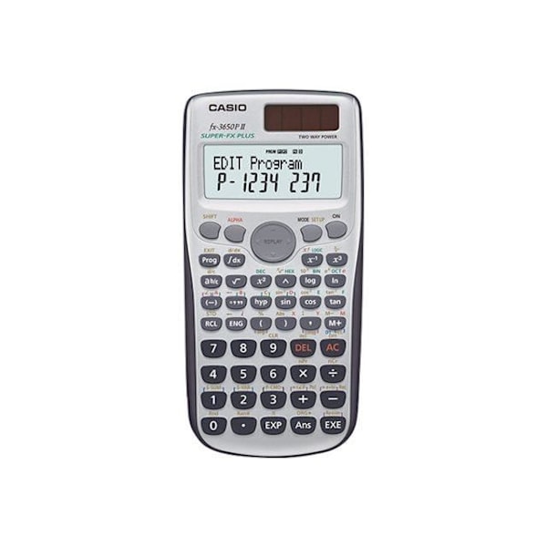 Tieteellinen laskin - Casio - FX-3650P II - 10 numeroa + 2 eksponenttia - Aurinkopaneeli - Akku