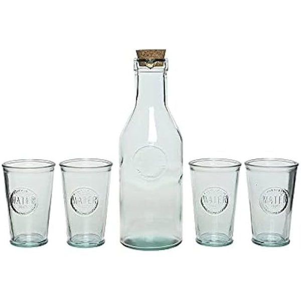 Kaemingk 4 lasipulloa ja 4 läpinäkyvää lasia Transparent