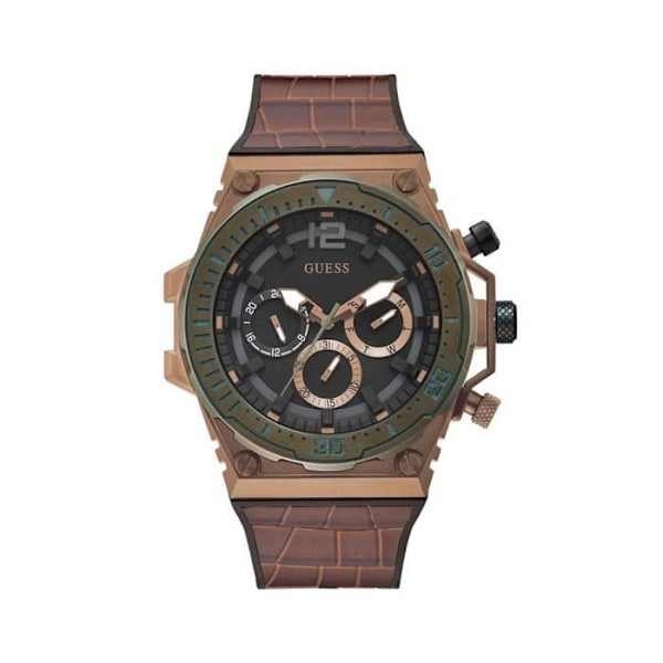 Klocka - GUESS - GW0326G2 - Analog - Läder - Brun kastanj