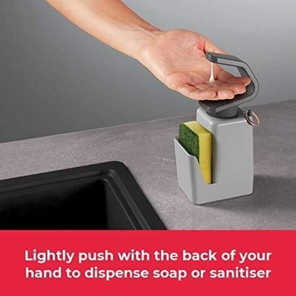 METALTEX Soaptex tvåldispenser - Med svamphållare - 330 ml Grå