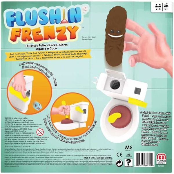 Lasten lautapeli - WC Madness - MATTEL PELIT - 2-4 pelaajaa - 5 vuotta ja vanhemmat kastanj